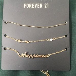 new forever 21 gold chokers, happiness necklace